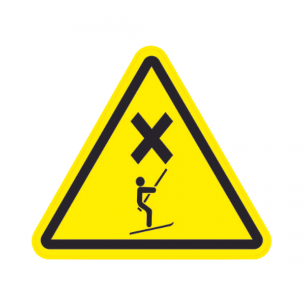 Panneau Triangle Sticker Danger Croisement téléski TRI-STI165